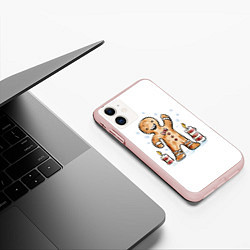 Чехол iPhone 11 матовый Печенюшка, цвет: 3D-светло-розовый — фото 2