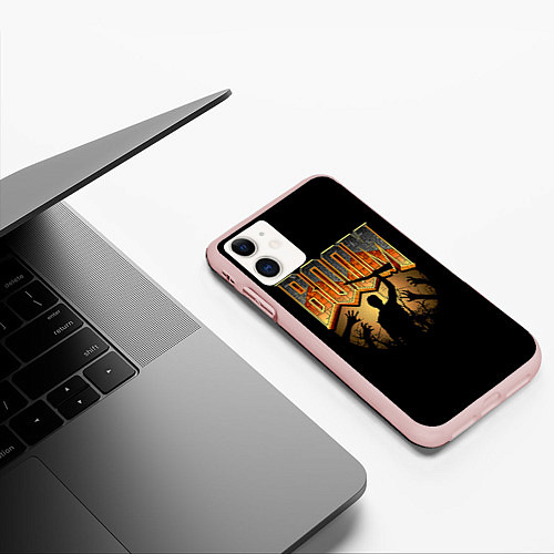 Чехол iPhone 11 матовый Zombie Boom / 3D-Светло-розовый – фото 3