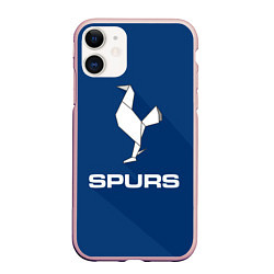 Чехол iPhone 11 матовый Tottenham Spurs, цвет: 3D-светло-розовый