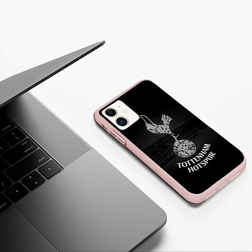 Чехол iPhone 11 матовый Tottenham Hotspur / 3D-Светло-розовый – фото 3