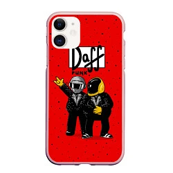 Чехол iPhone 11 матовый Daff Punk, цвет: 3D-светло-розовый