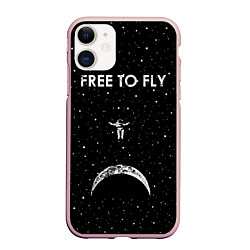 Чехол iPhone 11 матовый Free to Fly, цвет: 3D-светло-розовый