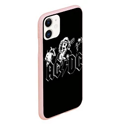 Чехол iPhone 11 матовый AC/DC: Mono, цвет: 3D-светло-розовый — фото 2