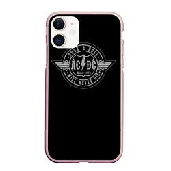 Чехол iPhone 11 матовый AC/DC: Will never die, цвет: 3D-светло-розовый