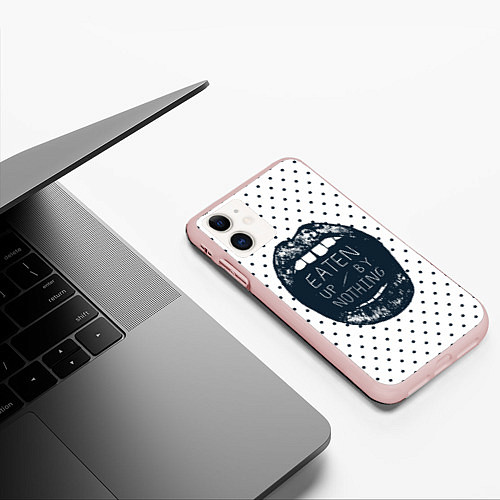 Чехол iPhone 11 матовый Eaten Up By Nothing / 3D-Светло-розовый – фото 3
