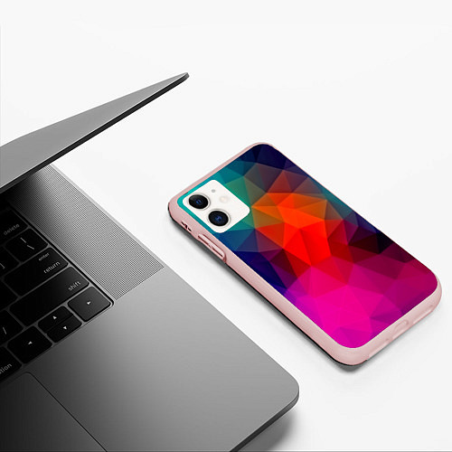 Чехол iPhone 11 матовый Abstraction / 3D-Светло-розовый – фото 3