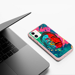 Чехол iPhone 11 матовый Dali Art, цвет: 3D-светло-розовый — фото 2