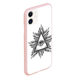 Чехол iPhone 11 матовый They watching, цвет: 3D-светло-розовый — фото 2