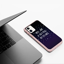 Чехол iPhone 11 матовый Coldplay: Night Sky, цвет: 3D-светло-розовый — фото 2