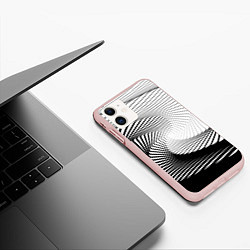 Чехол iPhone 11 матовый Оптический узор, цвет: 3D-светло-розовый — фото 2