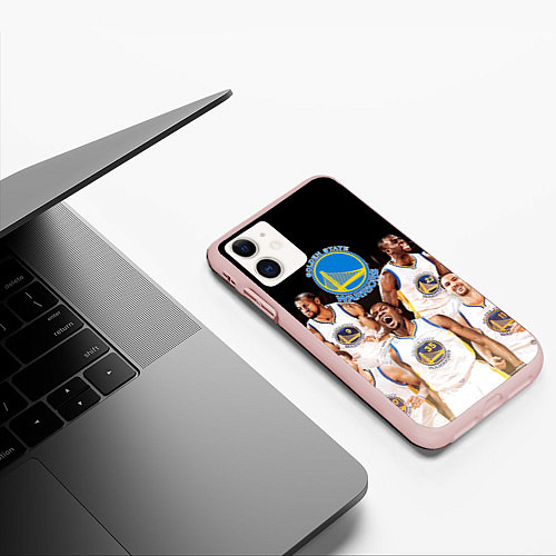 Чехол iPhone 11 матовый Golden State Warriors 5 / 3D-Светло-розовый – фото 3