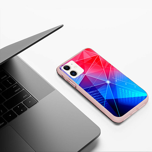 Чехол iPhone 11 матовый Коды / 3D-Светло-розовый – фото 3
