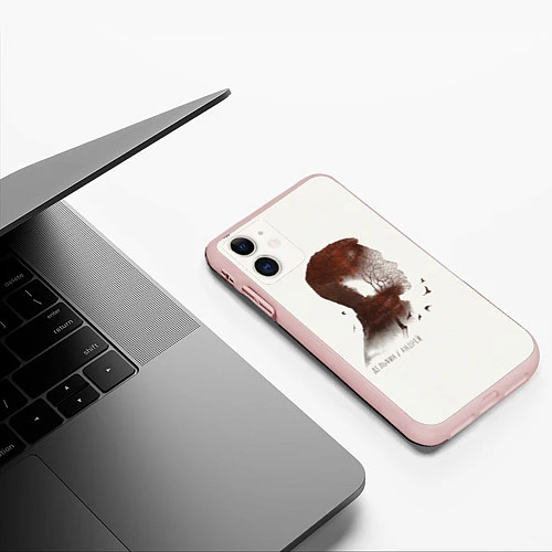 Чехол iPhone 11 матовый Дельфин/Андрей / 3D-Светло-розовый – фото 3