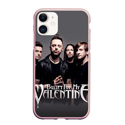 Чехол iPhone 11 матовый Bullet For My Valentine, цвет: 3D-светло-розовый