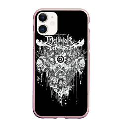 Чехол iPhone 11 матовый Dethklok Skeletons, цвет: 3D-светло-розовый