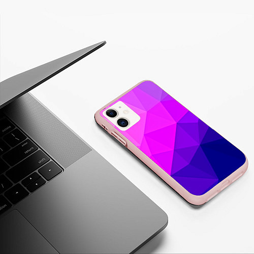 Чехол iPhone 11 матовый Geometrica / 3D-Светло-розовый – фото 3