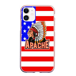 Чехол iPhone 11 матовый Apache, цвет: 3D-светло-розовый