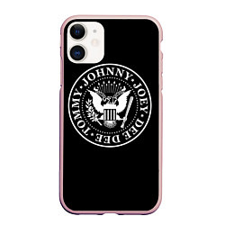 Чехол iPhone 11 матовый The Ramones, цвет: 3D-светло-розовый
