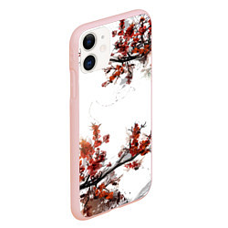 Чехол iPhone 11 матовый САКУРА, цвет: 3D-светло-розовый — фото 2