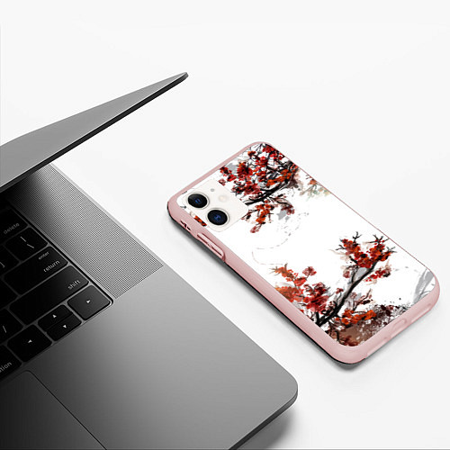Чехол iPhone 11 матовый САКУРА / 3D-Светло-розовый – фото 3