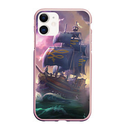 Чехол iPhone 11 матовый Sea of thieves, цвет: 3D-светло-розовый