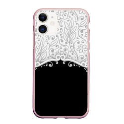 Чехол iPhone 11 матовый Флористика, цвет: 3D-светло-розовый