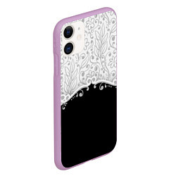 Чехол iPhone 11 матовый Флористика, цвет: 3D-сиреневый — фото 2