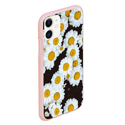 Чехол iPhone 11 матовый Аромашки, цвет: 3D-светло-розовый — фото 2