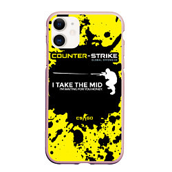 Чехол iPhone 11 матовый Counter-Strike: Go Mid, цвет: 3D-светло-розовый