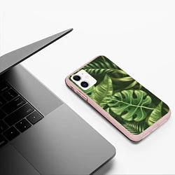 Чехол iPhone 11 матовый Доисторический лес, цвет: 3D-светло-розовый — фото 2