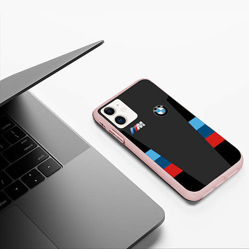 Чехол iPhone 11 матовый BMW 2018 Sport / 3D-Светло-розовый – фото 3