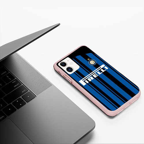 Чехол iPhone 11 матовый Inter FC: Home 17/18 / 3D-Светло-розовый – фото 3