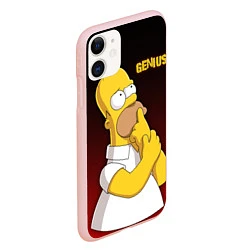 Чехол iPhone 11 матовый Homer Genius, цвет: 3D-светло-розовый — фото 2