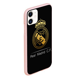 Чехол iPhone 11 матовый FC Real Madrid: Gold Edition, цвет: 3D-светло-розовый — фото 2