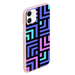 Чехол iPhone 11 матовый Blue Maze, цвет: 3D-светло-розовый — фото 2
