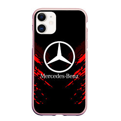 Чехол iPhone 11 матовый Mercedes-Benz: Red Anger, цвет: 3D-светло-розовый