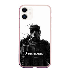 Чехол iPhone 11 матовый Tom Clancys Soldier, цвет: 3D-светло-розовый