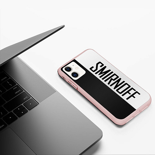 Чехол iPhone 11 матовый SMIRNOFF / 3D-Светло-розовый – фото 3