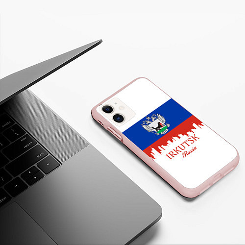 Чехол iPhone 11 матовый Irkutsk: Russia / 3D-Светло-розовый – фото 3