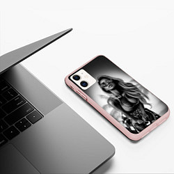 Чехол iPhone 11 матовый Trap Girl, цвет: 3D-светло-розовый — фото 2