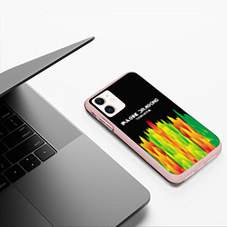 Чехол iPhone 11 матовый Imagine Dragons: Radioactive, цвет: 3D-светло-розовый — фото 2