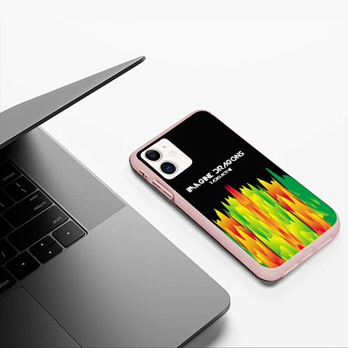 Чехол iPhone 11 матовый Imagine Dragons: Radioactive / 3D-Светло-розовый – фото 3