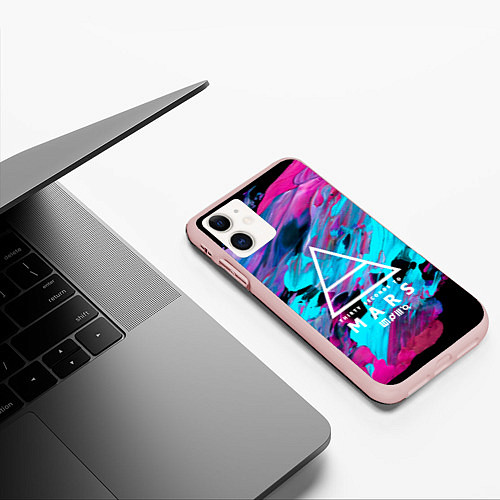 Чехол iPhone 11 матовый 30 STM: Neon Colours / 3D-Светло-розовый – фото 3