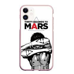 Чехол iPhone 11 матовый 30 STM: Jared Leto, цвет: 3D-светло-розовый