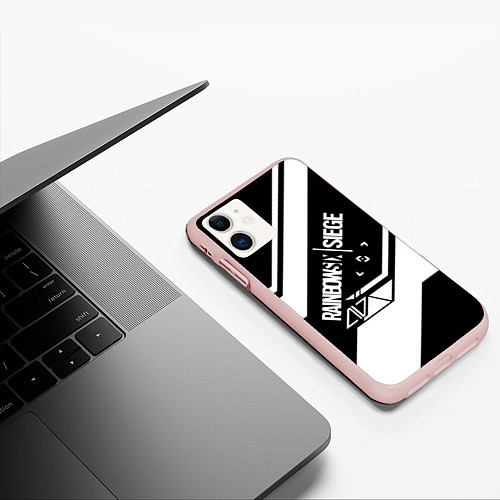 Чехол iPhone 11 матовый RAINBOW SIX SIEGE R6S / 3D-Светло-розовый – фото 3
