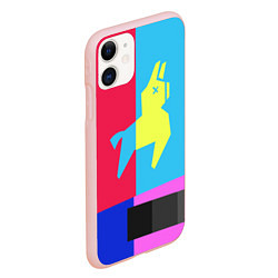 Чехол iPhone 11 матовый Цветная Лама, цвет: 3D-светло-розовый — фото 2