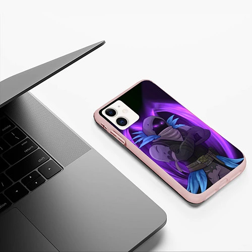 Чехол iPhone 11 матовый Violet Raven / 3D-Светло-розовый – фото 3