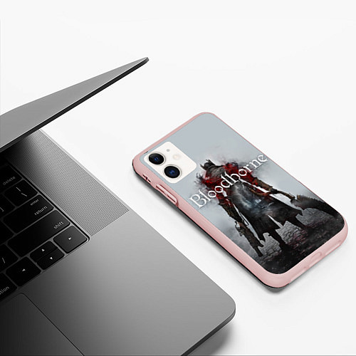 Чехол iPhone 11 матовый Bloodborne: Hell Knight / 3D-Светло-розовый – фото 3
