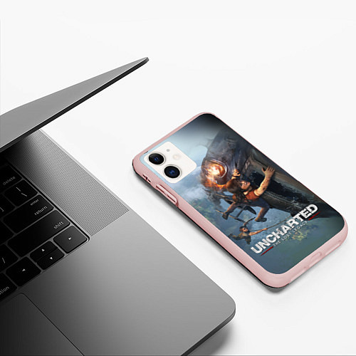 Чехол iPhone 11 матовый Uncharted: The Lost Legacy / 3D-Светло-розовый – фото 3