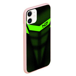 Чехол iPhone 11 матовый N7: Green Armor, цвет: 3D-светло-розовый — фото 2